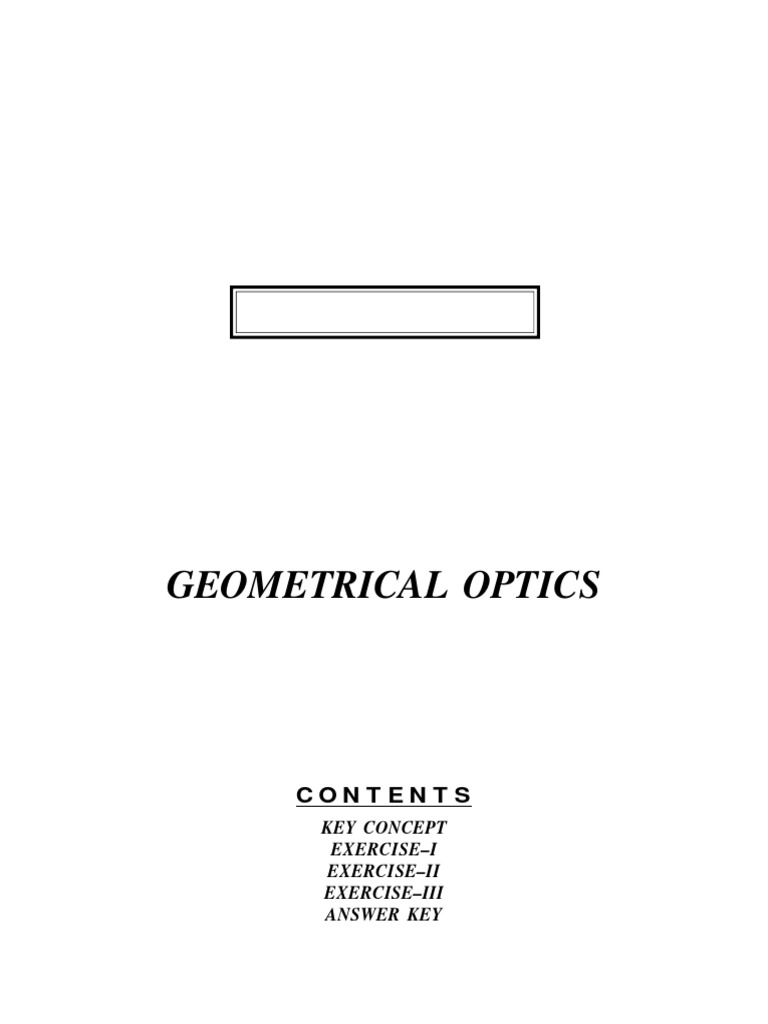 Geometrical Optics PDF Mirror Optics