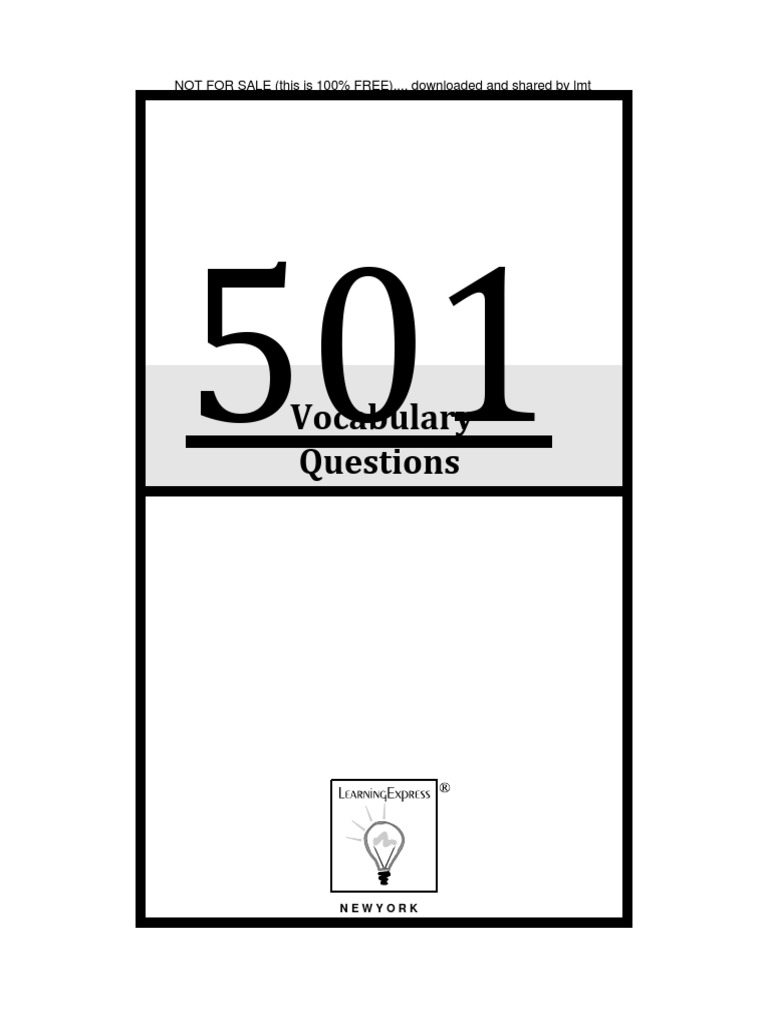 501 VOCABULARY - Questions - LMT | PDF | Vocabulary | Sat