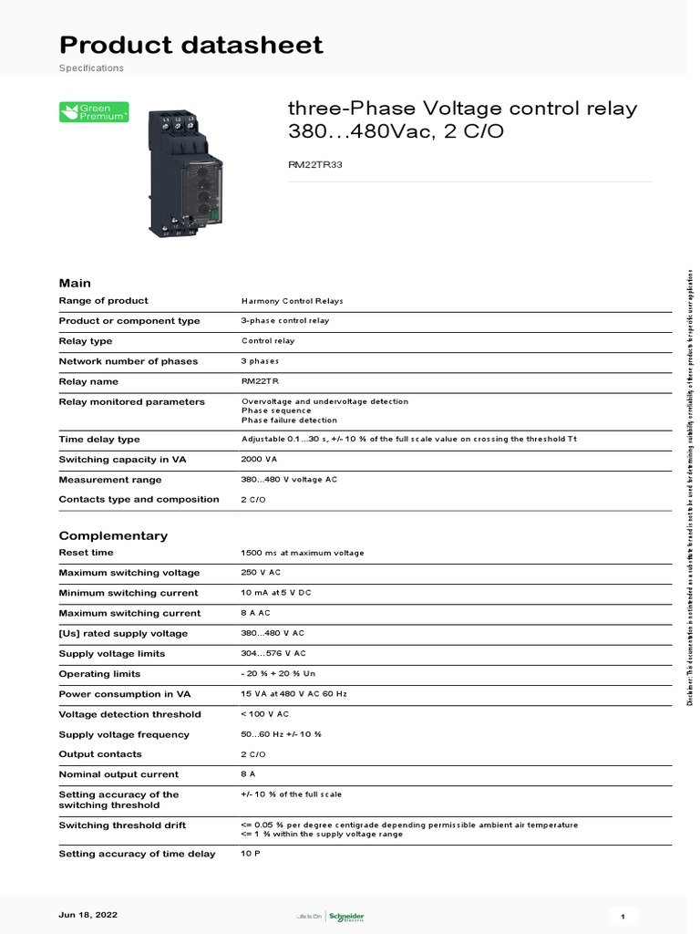 Harmony Control Relays - RM22TR33 | PDF | Relay | Alternating Current