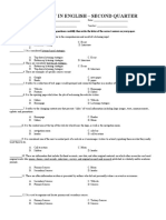 Long Test in English - Second Quarter