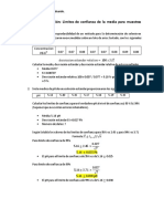 Ejercicios de Aplicación - Límites de Confianza de La Media para Muestras Pequeñas.