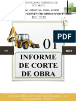 Informe de Corte de Obra A Octubre DEL 2022