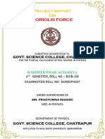 Project report on Coriolis force and its applications