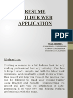 Resume Builder Web Application: Team Members