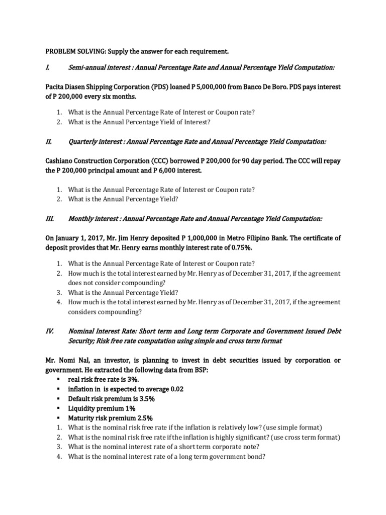 Activity - Nominal Interest Rate | PDF | Interest Rates | Interest
