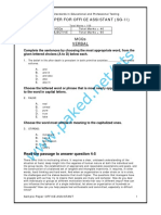 Sample Paper For Office Assistant (Sg-Ii) : Mcqs Total Marks 40 Subjective Total Marks 60