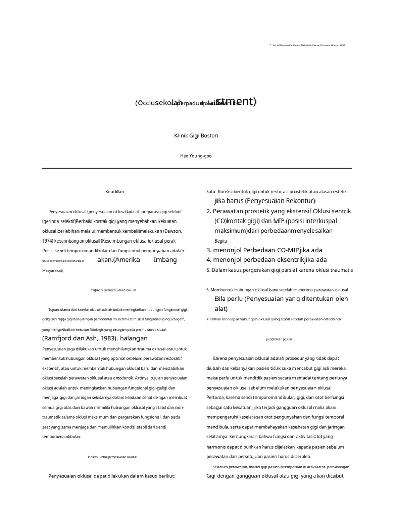 Occlusal Adjustment Ko.id PDF