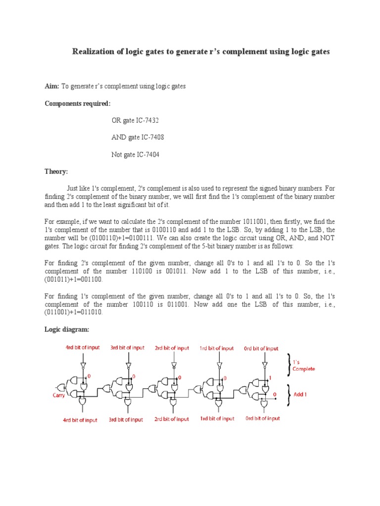 2s Complement Manual | PDF | Logic Gate | Electronic Design