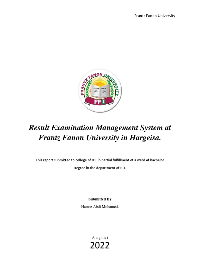 Result examination management system at frantz fanon university in