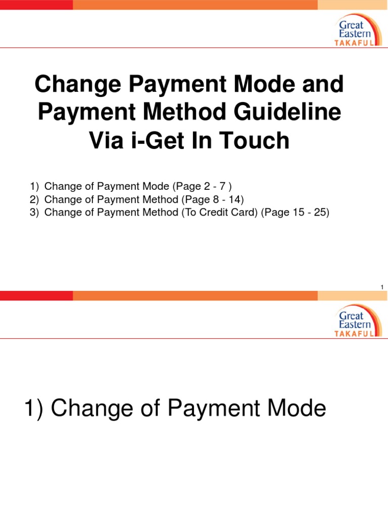 I GET TOUCH - STEP of Change-Payment Method | PDF | Service Industries ...