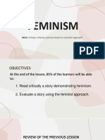 Feminism: MELC: Critique A Literary Selection Based On A Feminist Approach
