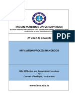 Indian Maritime University (Imu) : AY 2022-23 Onwards