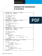 Pseudocode Solutions For Worksheets 13.1/14.1 and 13.2/14.2: © Cambridge University Press 2019