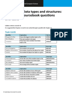 Chapter 13: Data Types and Structures: Answers To Coursebook Questions and Tasks
