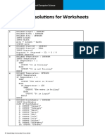 Pseudocode Solutions For Worksheets 12.1/14.1: © Cambridge University Press 2019