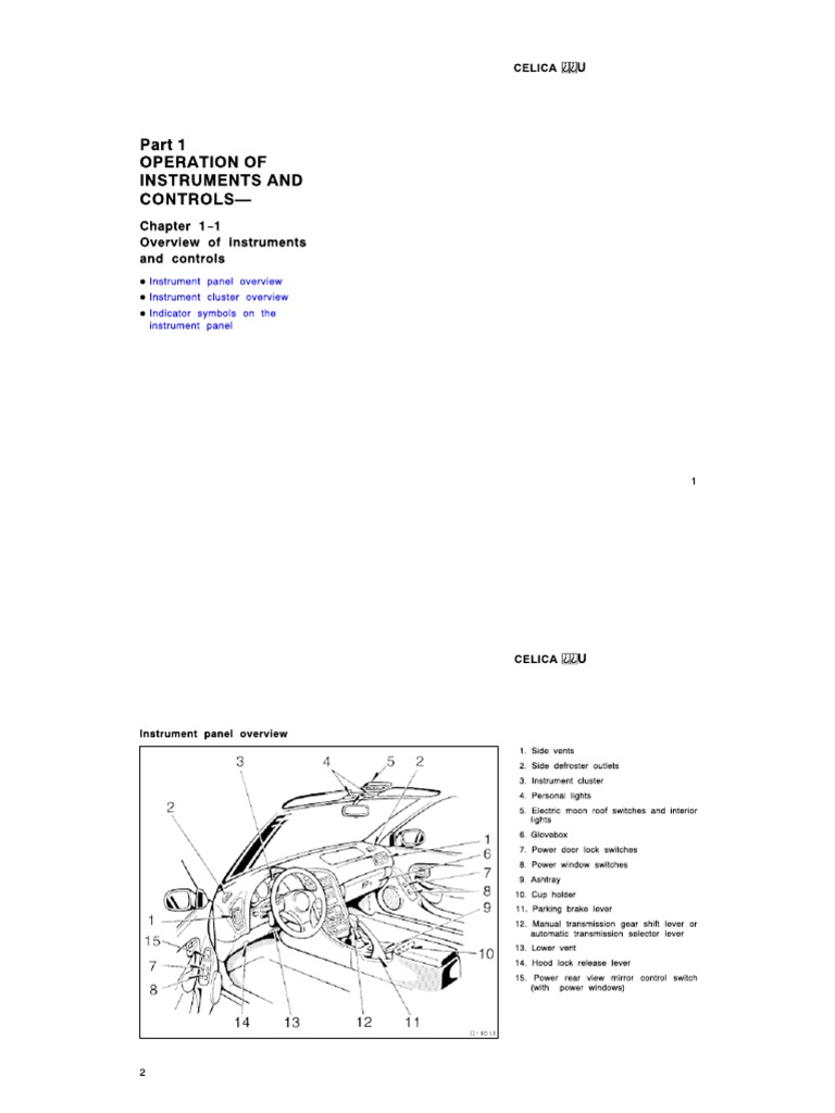 2001 TOYOTA CELICA SERVICE MANUAL PDF visual data 8