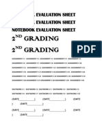 Notebook Evaluation Sheet