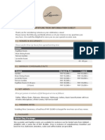 Event/Function Information Sheet: 1) Venues & Occupancy