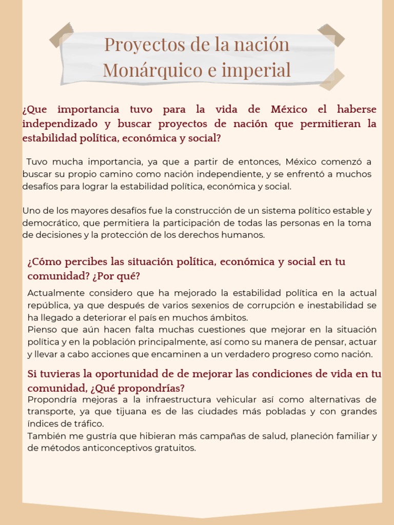 Los Proyectos de La Nación, Monárquico e Imperial PDF República Democracia