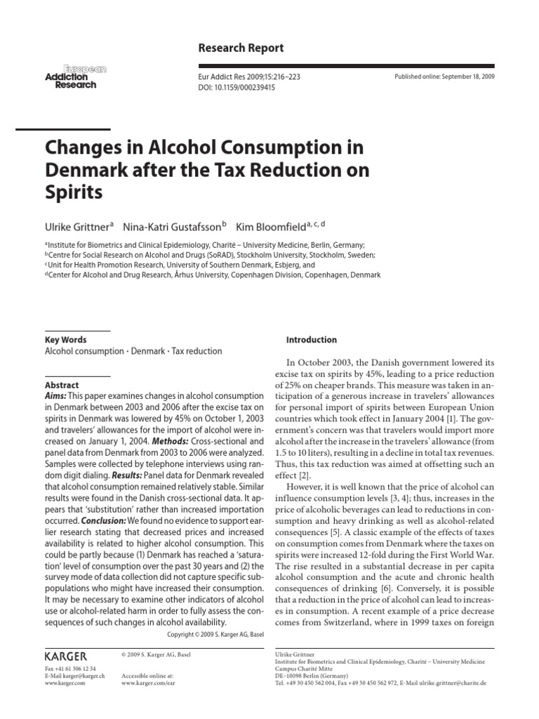 Changes in Private Alcohol Importation After Alcohol Tax Reductions and