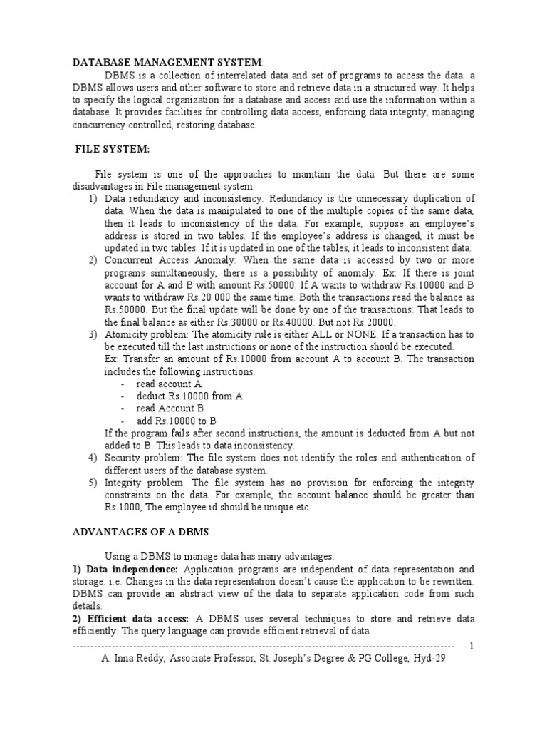 Evaluation of database management system pdf image