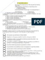 3 Quarter Quiz #1 I. Panuto: Basahin at Unawain Ang Bawat Pangungusap. Piliin Ang Letra NG Tamang