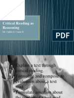 Critical Reading As Reasoning