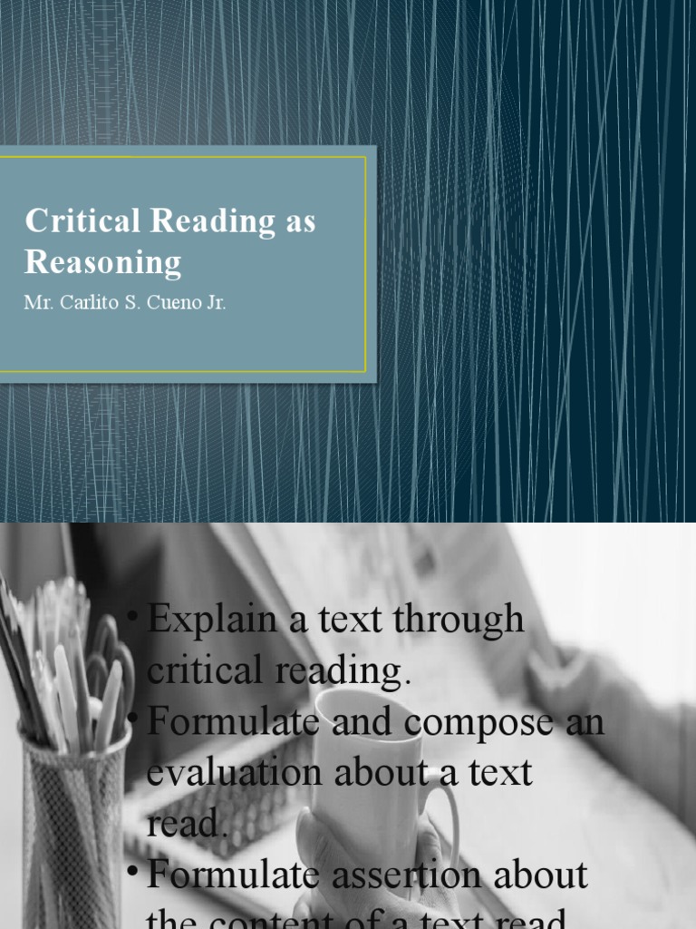 Critical Reading As Reasoning PDF Conceptual Model Reason
