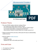 EC201: Microeconomic Principles I: 2.1 Firms and Costs