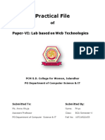 Practical File of Paper-VI: Lab based on Web Technologies