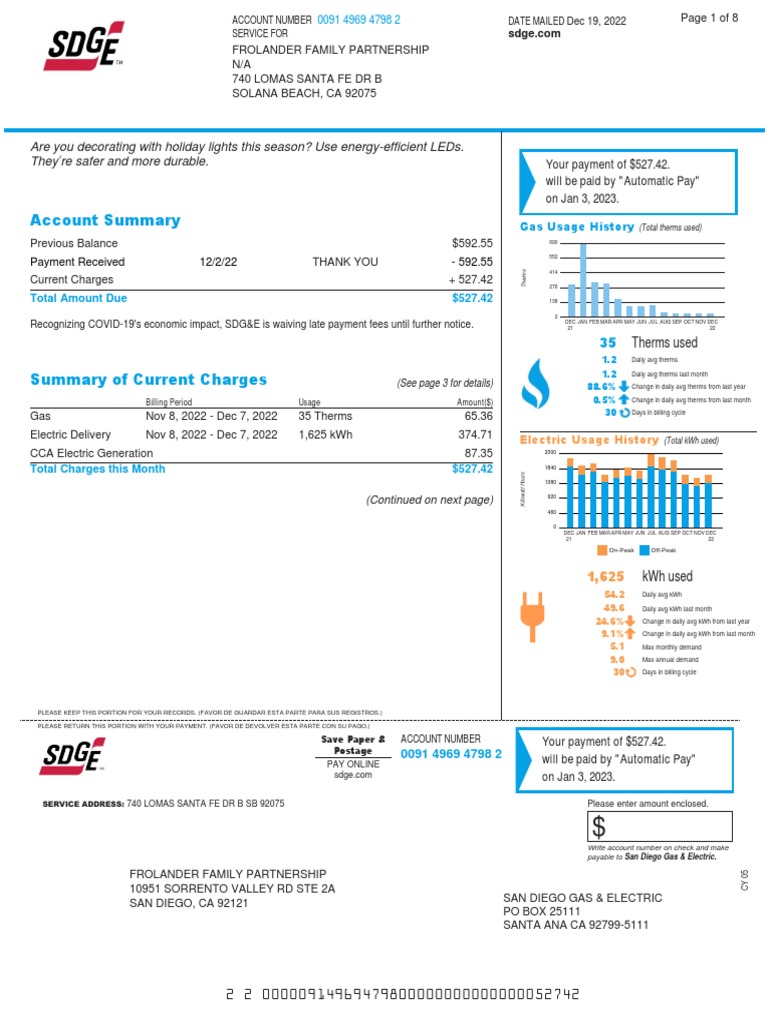 Account Summary PDF Credit Card Electric Power Transmission