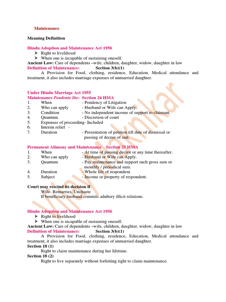 Maintenance Brief | Download grátis PDF | Divorce | Marriage