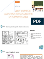 Establecer Y Cumplir Acuerdos para Convivir en Armoníaones: El Reto A Lograr El Día de Hoy Es