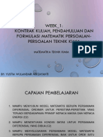 Week 1 - Kontrak Kuliah - Matematika Teknik Kimia