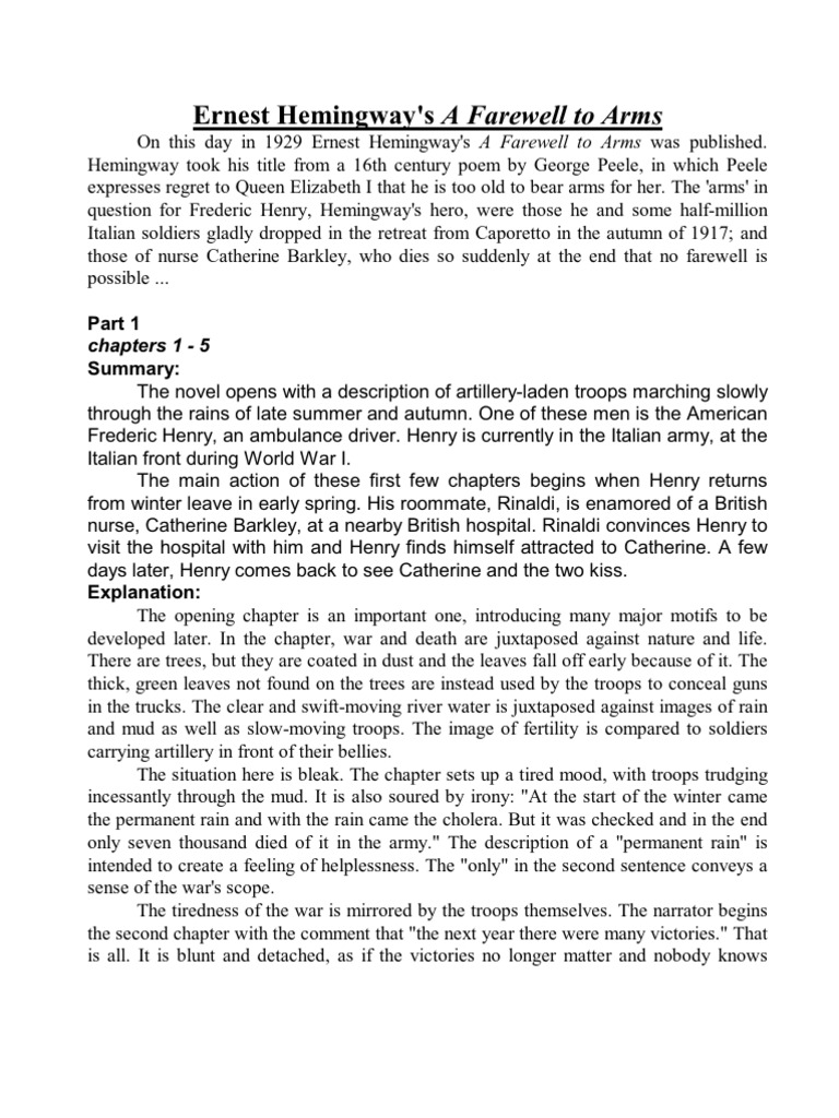 A Farewell to Arms Philosophical Science Science