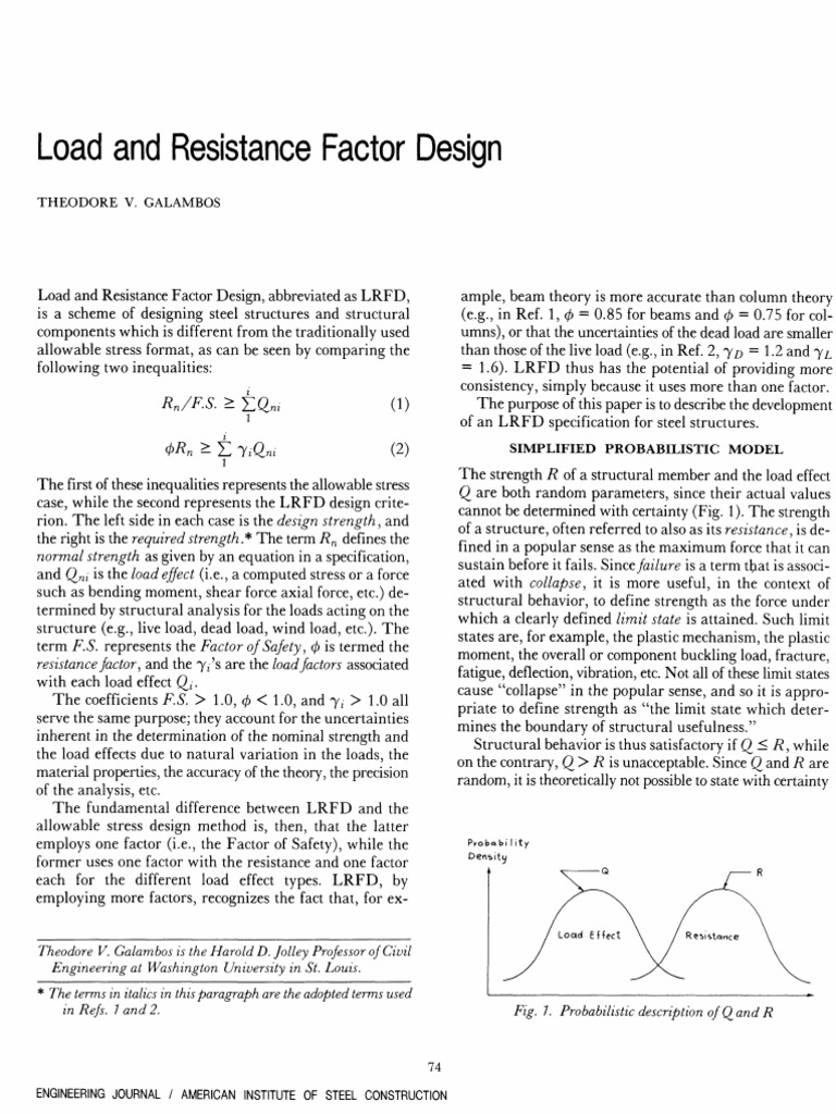 Load and Resistance Factor Design | PDF | Structural Load | Strength Of ...