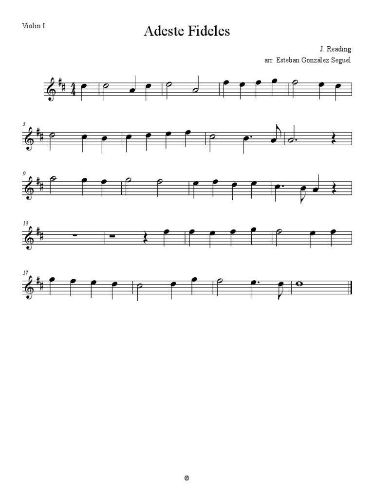 Adeste Fideles Violin I PDF