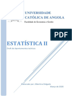 Estatística Ii: Universidade Católica de Angola