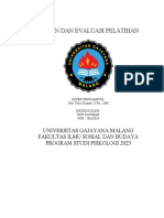 Desain Dan Evaluasi Pelatihan: Universitas Gajayana Malang Fakultas Ilmu Sosial Dan Budaya Program Studi Psikologi 2023
