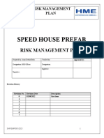 Speed House Prefab: Risk Management Plan