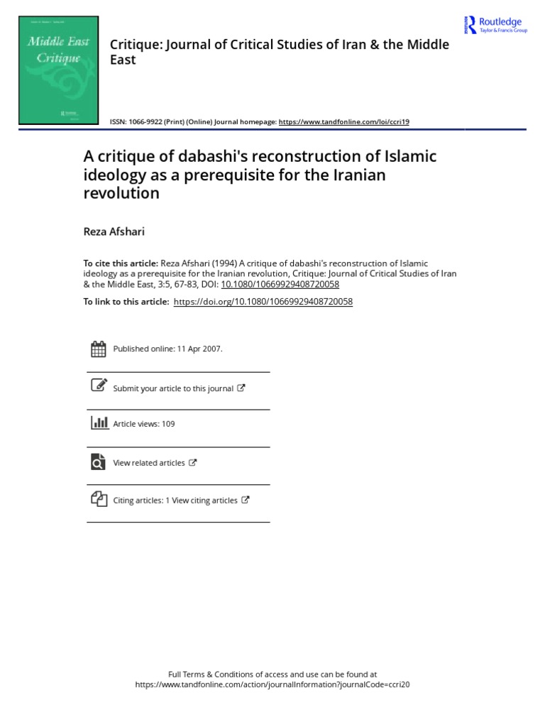 Critique of Dabashi's Islamic Ideology | PDF | Ruhollah Khomeini ...