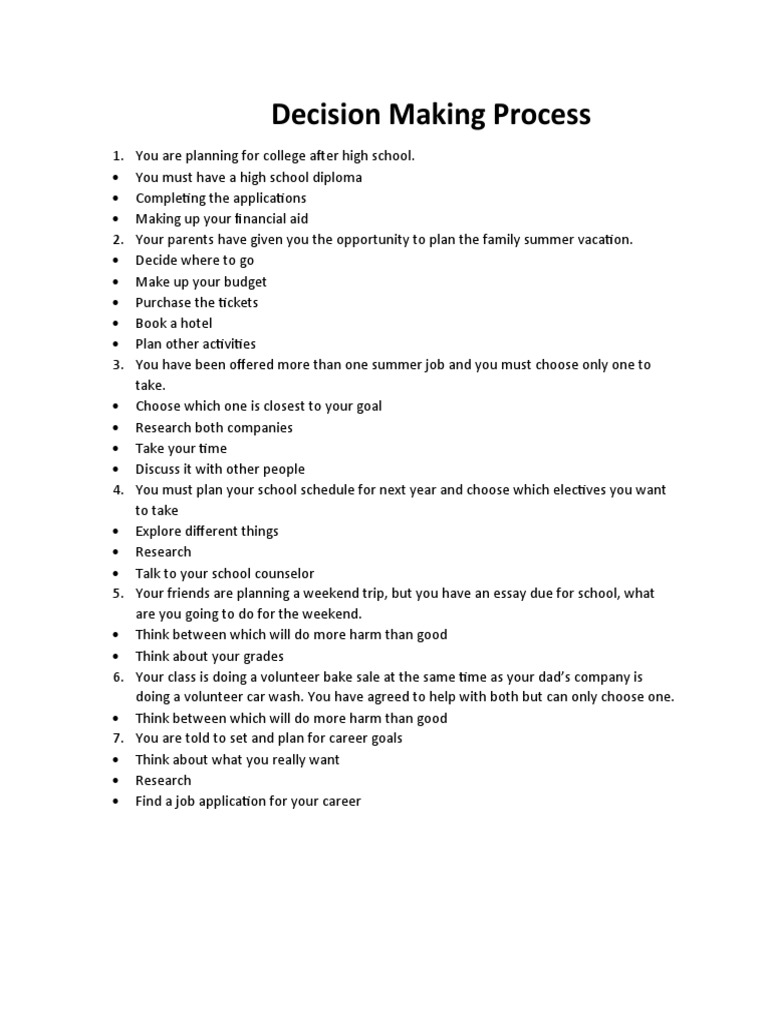 Decision Making Process Pdf