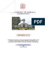 University of Kerala: Prospectus