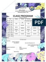 Class Schedules for Manduyong Elementary School