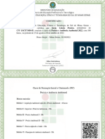 IFSULDEMINAS Certificado Curso Perícia Auditoria Ambiental