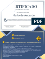 Certificado: Mario de Andrade