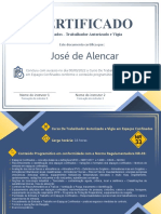 Certificado: José de Alencar