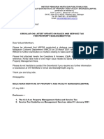 Circular On Latest Update On Sales and Service Tax For Property Management Fee - Jul 2021