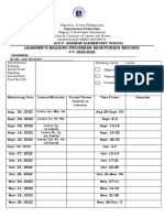 Learners Reading Monitoring Record