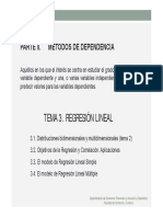 Tema 3. Regresión Lineal: Parte Ii. Métodos de Dependencia